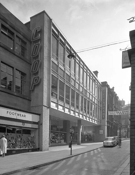 Exterior of the newly refurbished Co-op in Barnsley, 1961. Artist: Michael Walters