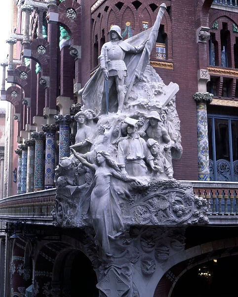 Detail of the exterior of the Palau de la Musica Catalana (1905-1908), with