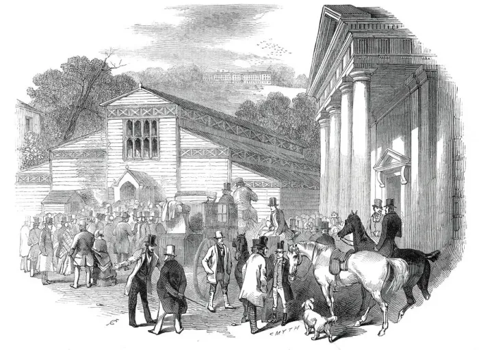 Framed Print : Exterior of the Pavilion, Royal Agricultural Societys Show, Shrewsbury, 1845 Framed Print : Exterior of the Pavilion, Royal Agricultural Societys Show, Shrewsbury, 1845