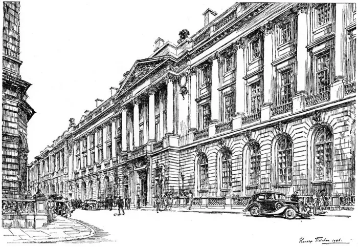 Framed Print : The exterior of the RAC Clubhouse in Pall Mall, London, 1946. Artist: Hanslip Fletcher Framed Print : The exterior of the RAC Clubhouse in Pall Mall, London, 1946. Artist: Hanslip Fletcher
