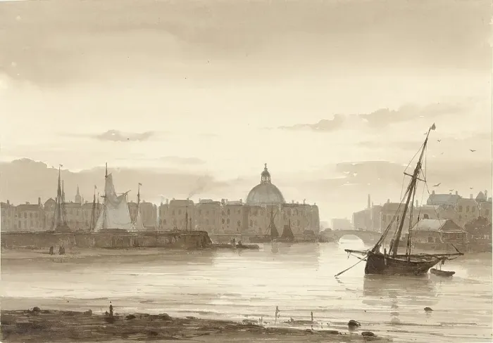 Framed Print : The Exterior and the Round Lutheran Church in Amsterdam, 1812-1880. Creator: Theodore Gudin Framed Print : The Exterior and the Round Lutheran Church in Amsterdam, 1812-1880. Creator: Theodore Gudin