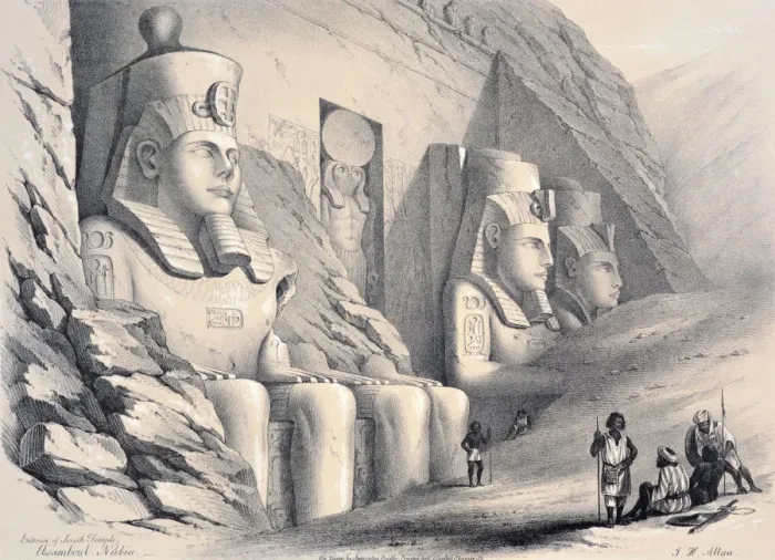 Framed Print : Exterior of the South Temple, Ebsamboul, Nubia, c1850. Artist: Augustus Butler Framed Print : Exterior of the South Temple, Ebsamboul, Nubia, c1850. Artist: Augustus Butler