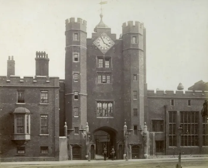 Framed Print : Exterior of St Jamess Palace, London, 1887 Framed Print : Exterior of St Jamess Palace, London, 1887