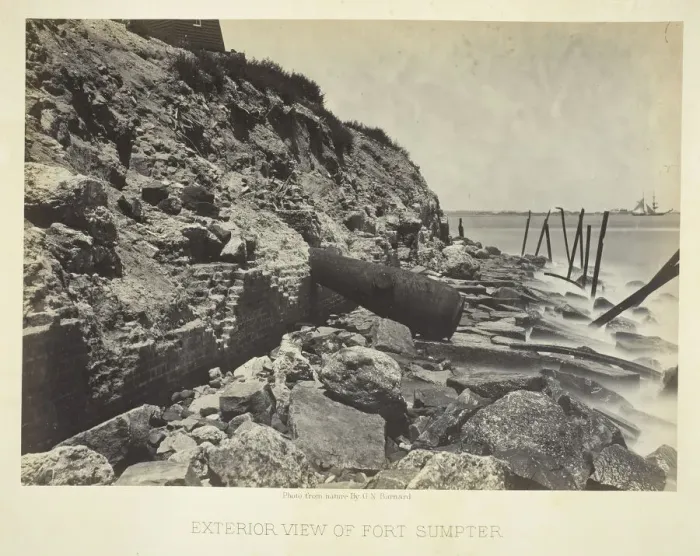 Framed Print : Exterior View of Fort Sumpter, 1866. Creator: George N. Barnard Framed Print : Exterior View of Fort Sumpter, 1866. Creator: George N. Barnard