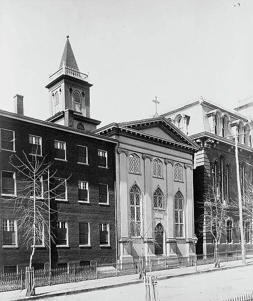 Part of exterior view of Georgetown Visitation Preparatory School, Washington, D.C. c1890 - 1910. Creator: Frances Benjamin Johnston