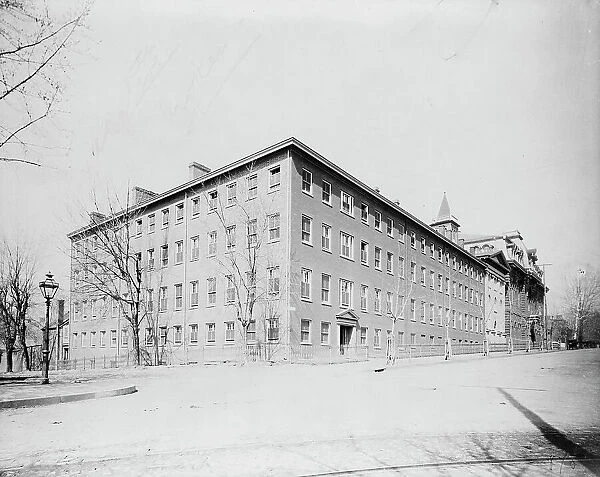 Exterior view of Georgetown Visitation Preparatory School, Washington DC, between 1890 and 1910(?). Creator: Frances Benjamin Johnston
