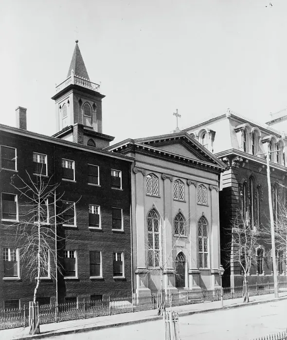 Framed Print : Part of exterior view of Georgetown Visitation Preparatory School, Washington, D.C. c1890 - 1910. Creator: Frances Benjamin Johnston Framed Print : Part of exterior view of Georgetown Visitation Preparatory School, Washington, D.C. c1890 - 1910. Creator: Frances Benjamin Johnston