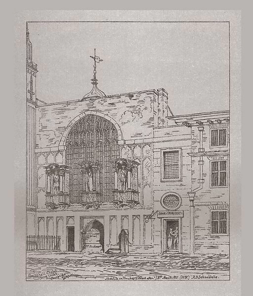 Exterior view of the Guildhall Chapel, 1815, (1886)