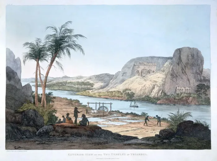 Framed Print : Exterior View of the Two Temples at Ybsambul, Egypt, 1820. Artist: Agostino Aglio Framed Print : Exterior View of the Two Temples at Ybsambul, Egypt, 1820. Artist: Agostino Aglio