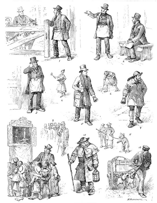 Framed Print : Extinct types of old London life, 1890. Creator: Unknown Framed Print : Extinct types of old London life, 1890. Creator: Unknown