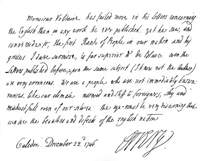 Framed Print : Extract of a letter from Lord Orrery to Dr Birch, 1746, (1840). Artist: John Boyle, Earl of Corke and Orrery Framed Print : Extract of a letter from Lord Orrery to Dr Birch, 1746, (1840). Artist: John Boyle, Earl of Corke and Orrery