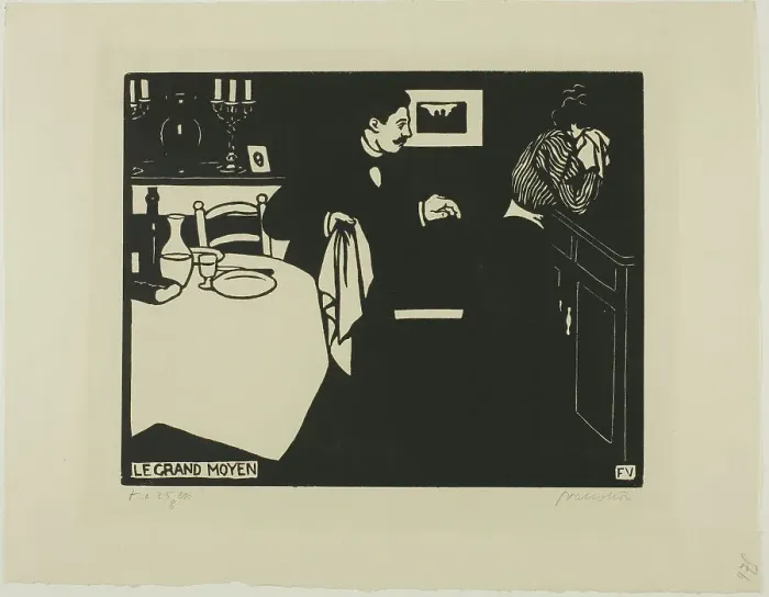 Framed Print : Extreme Measure, plate six from Intimacies, 1898. Creator: Félix Vallotton Framed Print : Extreme Measure, plate six from Intimacies, 1898. Creator: Félix Vallotton