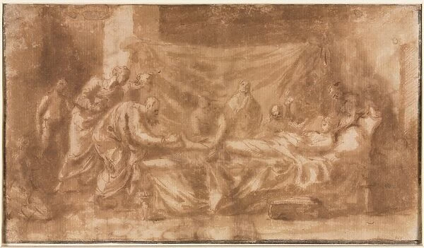 Extreme Unction (recto); Three Heads and Other Sketches (verso), 1643-1644. Creator