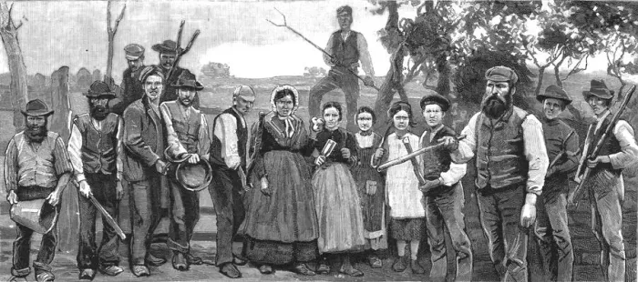 Framed Print : An Eye to Effect, Just before an eviction on Lord Clanricardes Estate, Woodford, Ireland, 188 Creator: Unknown Framed Print : An Eye to Effect, Just before an eviction on Lord Clanricardes Estate, Woodford, Ireland, 188 Creator: Unknown