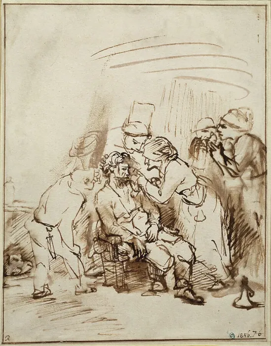 Framed Print : An eye operation, c1650. Creator: Rembrandt Harmensz van Rijn Framed Print : An eye operation, c1650. Creator: Rembrandt Harmensz van Rijn