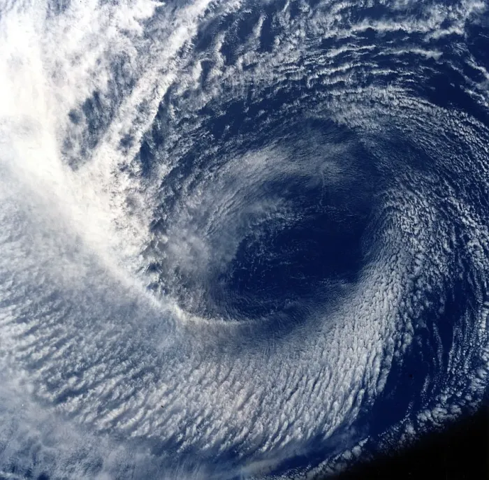 Framed Print : Eye of tropical storm Blanca photographed between 17 and 24 June 1985 Framed Print : Eye of tropical storm Blanca photographed between 17 and 24 June 1985