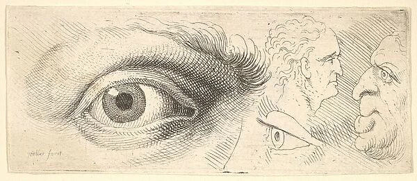 Two eyes and two heads, 1644-52. Creator: Wenceslaus Hollar