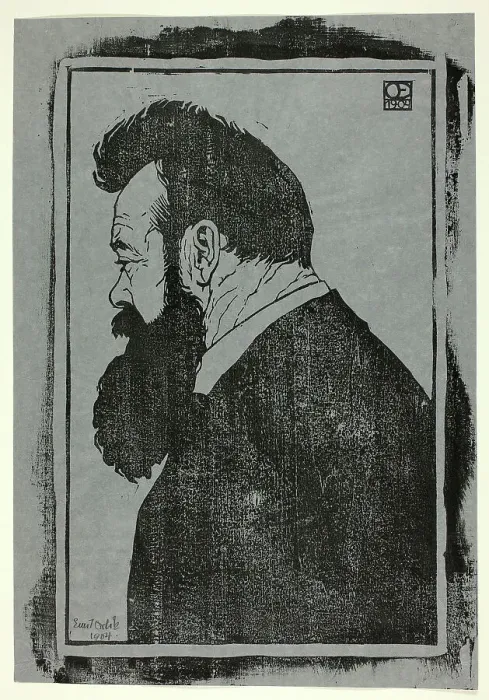 Framed Print : F. Hodler, 1904. Creator: Emil Orlik Framed Print : F. Hodler, 1904. Creator: Emil Orlik
