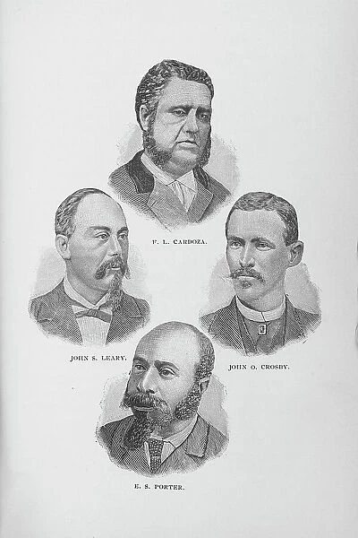F. L. Cardoza, John S. Leary, John O. Crosby, E. S. Porter, 1887. Creator: Unknown