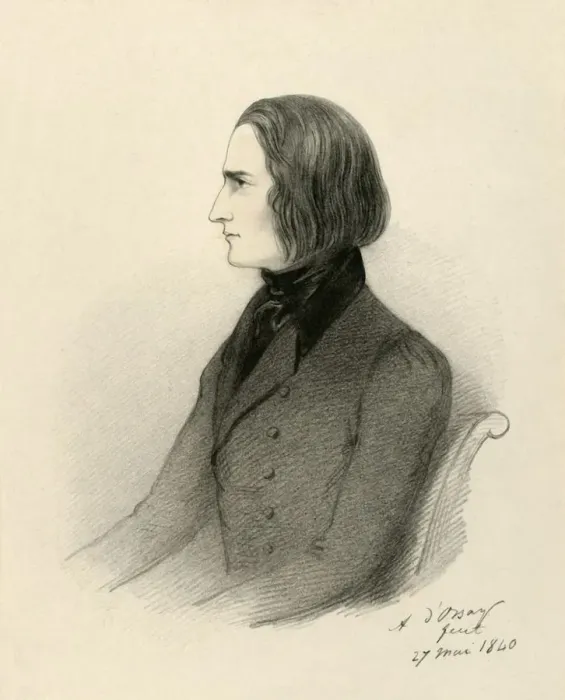 Framed Print : F. Liszt, 1840. Creator: Richard James Lane Framed Print : F. Liszt, 1840. Creator: Richard James Lane
