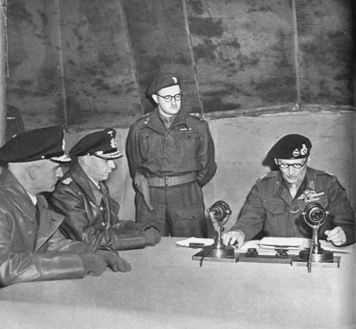 Framed Print : F. M. Montgomery Receives the German Surrender, 1945 (1955) Framed Print : F. M. Montgomery Receives the German Surrender, 1945 (1955)