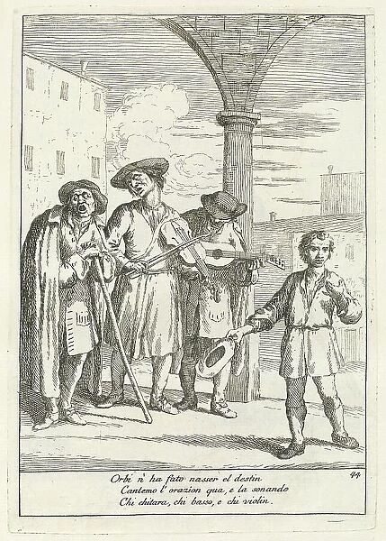 Fà ballar i Cani (Street Entertainer), published 1753. Creator: Gaetano Gherardo Zompini