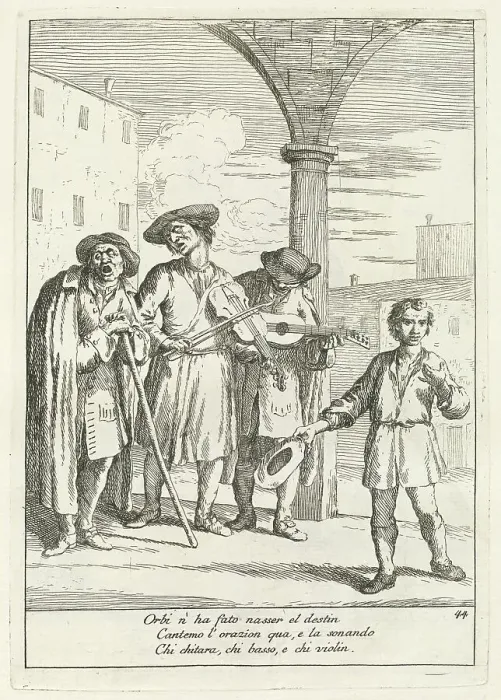 Framed Print : Fà ballar i Cani (Street Entertainer), published 1753. Creator: Gaetano Gherardo Zompini Framed Print : Fà ballar i Cani (Street Entertainer), published 1753. Creator: Gaetano Gherardo Zompini