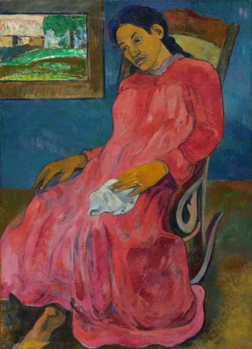Framed Print : Faaturuma (Melancholic), 1891. Artist: Gauguin, Paul Eugene Henri (1848-1903)