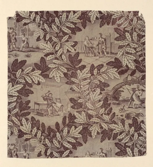Framed Print : Fables of La Fontaine (Furnishing Fabric), Rouen, c. 1830. Creator: Bapaume et Cocatrix Framed Print : Fables of La Fontaine (Furnishing Fabric), Rouen, c. 1830. Creator: Bapaume et Cocatrix
