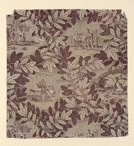 Fables of La Fontaine (Furnishing Fabric), Rouen, c. 1830. Creator: Bapaume et Cocatrix