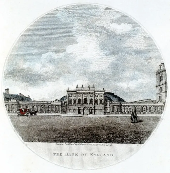 Framed Print : Facade of The Bank of England, Threadneedle Street, London, 1796 Framed Print : Facade of The Bank of England, Threadneedle Street, London, 1796