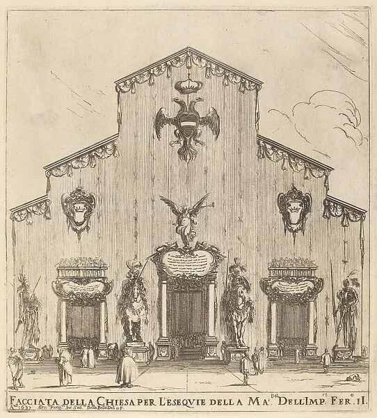 Facade of the Church of San Lorenzo, Florence, 1637. Creator: Stefano della Bella