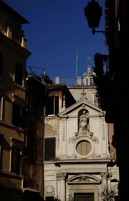 Framed Print : Facade, Church of Santa Barbara dei Librai (consecrated 1306), Rome, Italy, 2022. Creator: LTL Framed Print : Facade, Church of Santa Barbara dei Librai (consecrated 1306), Rome, Italy, 2022. Creator: LTL