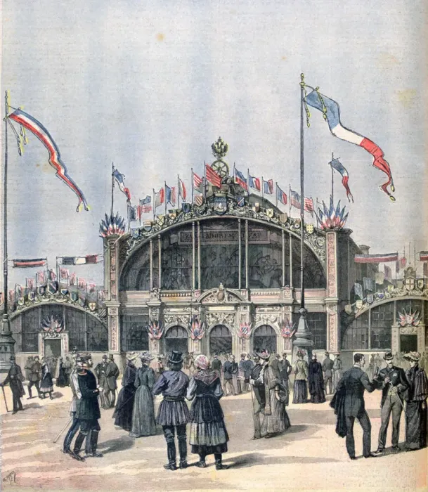 Framed Print : Facade of the Franco-Russian exposition, Moscow, 1891. Artist: Henri Meyer Framed Print : Facade of the Franco-Russian exposition, Moscow, 1891. Artist: Henri Meyer