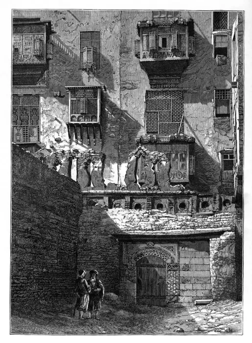 Framed Print : Facade of a house in the old part of Cairo, Egypt, c1890 Framed Print : Facade of a house in the old part of Cairo, Egypt, c1890