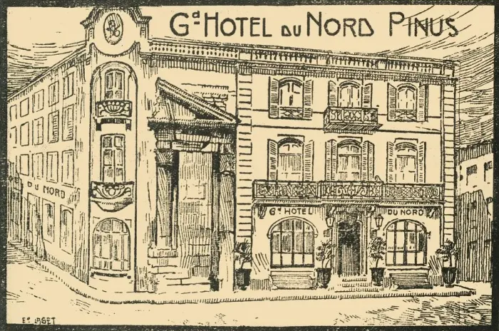 Framed Print : Facade De L Hotel - Front of the Hotel, c1920s. Creator: E Laget Framed Print : Facade De L Hotel - Front of the Hotel, c1920s. Creator: E Laget