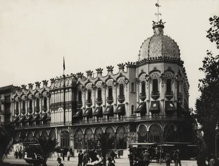 Framed Print : Facade of the modernist building Hotel-Restaurant of the Grand Hotel Colon Framed Print : Facade of the modernist building Hotel-Restaurant of the Grand Hotel Colon