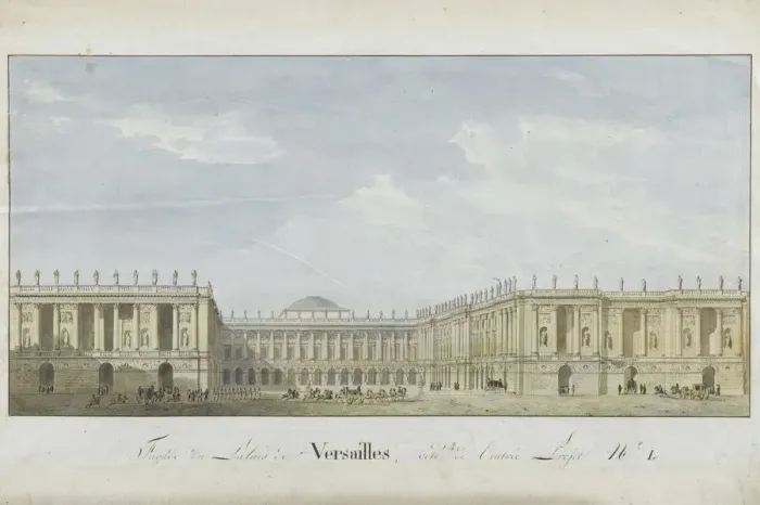 Framed Print : Facade project for the Palace of Versailles on the entrance side, 1811-1813. Creator: Dufour Framed Print : Facade project for the Palace of Versailles on the entrance side, 1811-1813. Creator: Dufour