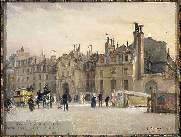 Facade of Saint-Lazare prison, rue du Faubourg Saint-Denis, 1903. Creator: Paul Schaan