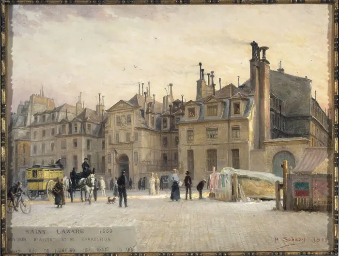 Framed Print : Facade of Saint-Lazare prison, rue du Faubourg Saint-Denis, 1903. Creator: Paul Schaan Framed Print : Facade of Saint-Lazare prison, rue du Faubourg Saint-Denis, 1903. Creator: Paul Schaan