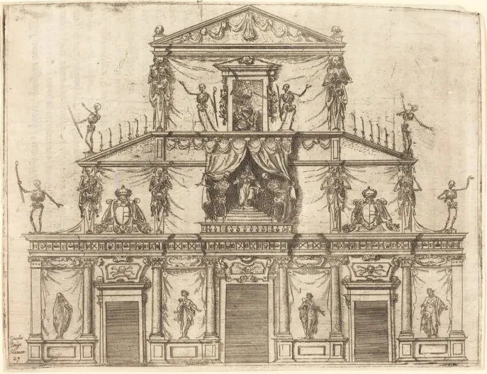 Framed Print : Facade of San Lorenzo, Florence, 1612. Creator: Jacques Callot Framed Print : Facade of San Lorenzo, Florence, 1612. Creator: Jacques Callot
