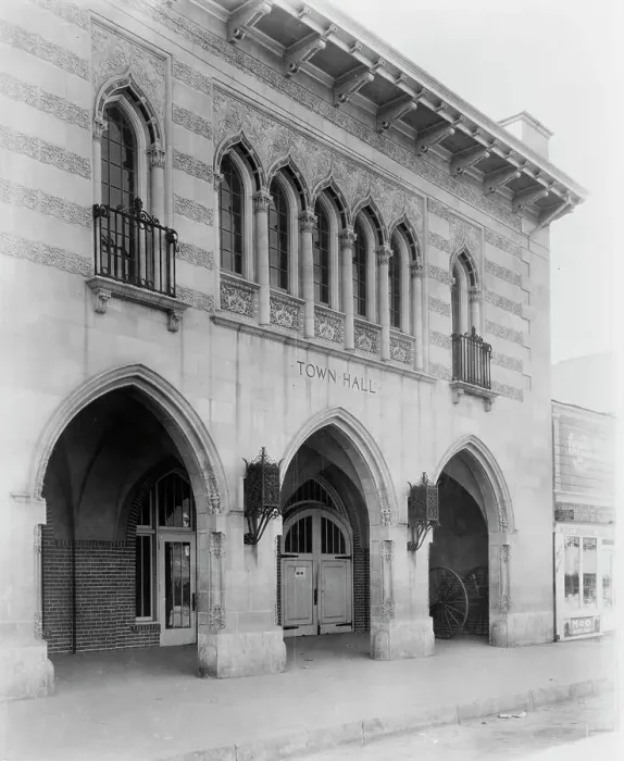 Framed Print : Facade of the Town Hall, Littleton, Colorado which was designed by the architect...c1920 - 1923. Creator: Frances Benjamin Johnston Framed Print : Facade of the Town Hall, Littleton, Colorado which was designed by the architect...c1920 - 1923. Creator: Frances Benjamin Johnston