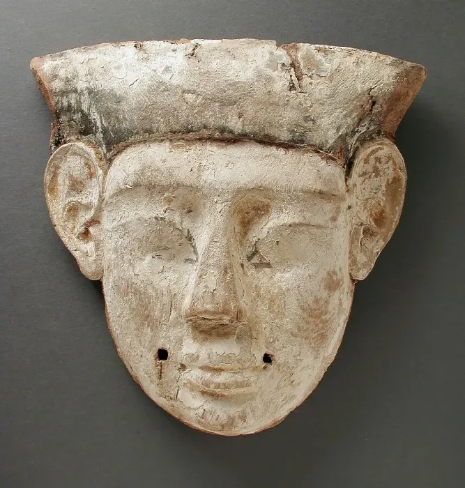 Framed Print : Face from a Coffin, Late Period 25th-30th Dynasties (712-332 BCE). Creator: Unknown Framed Print : Face from a Coffin, Late Period 25th-30th Dynasties (712-332 BCE). Creator: Unknown