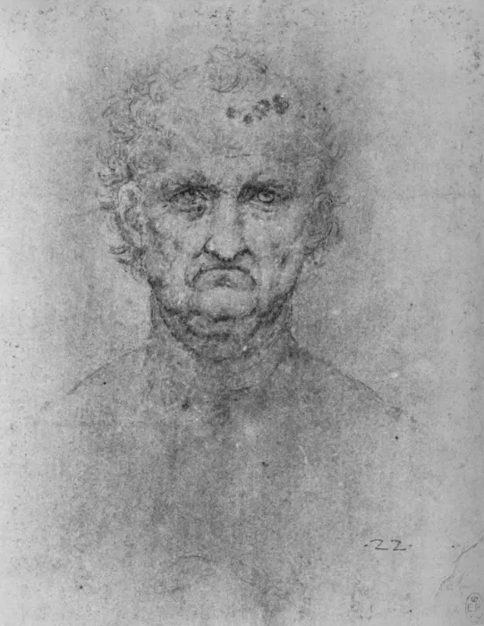 Framed Print : Full Face of an Old Man, c1480 (1945). Artist: Leonardo da Vinci Framed Print : Full Face of an Old Man, c1480 (1945). Artist: Leonardo da Vinci