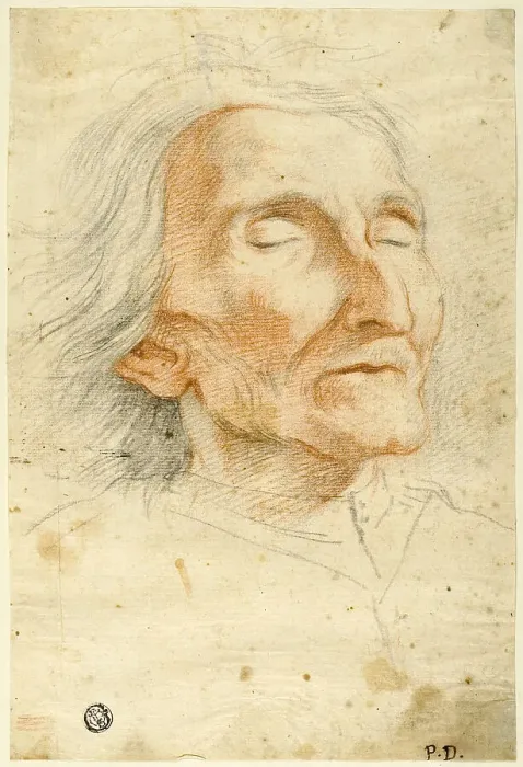 Framed Print : Face of an Old Man with Eyes Closed, n.d. Creator: Pietro Dandini Framed Print : Face of an Old Man with Eyes Closed, n.d. Creator: Pietro Dandini