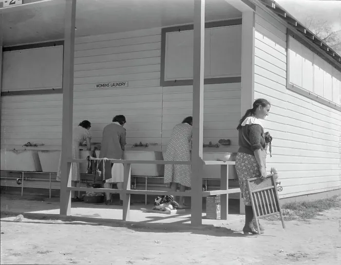 Framed Print : Some of the facilities of the Kern County migrant camp, California, 1936. Creator: Dorothea Lange Framed Print : Some of the facilities of the Kern County migrant camp, California, 1936. Creator: Dorothea Lange