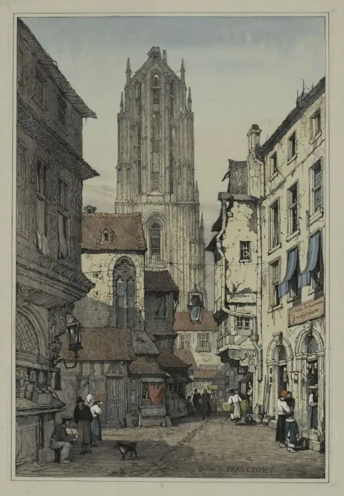 Framed Print : Facisimilies of Sketches made in Flanders and Germany: Dome, Francfort, c. 1833. Creator