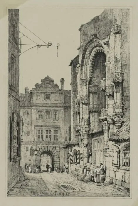 Framed Print : Facisimilies of Sketches made in Flanders and Germany: Thein Church, Prague, 1833 Framed Print : Facisimilies of Sketches made in Flanders and Germany: Thein Church, Prague, 1833