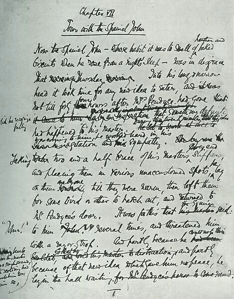 Facsimile page of MS for The Country House, by John Galsworthy, 1907, (1928)