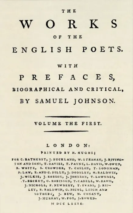 Framed Print : Facsimile title-page of the first edition of The Works of the English Poets, containing Framed Print : Facsimile title-page of the first edition of The Works of the English Poets, containing